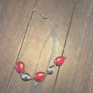 Elegant Red and Silver Necklace